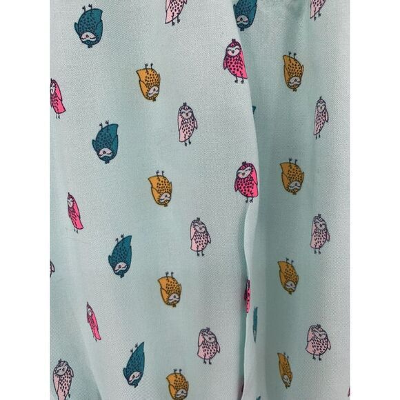 Cat & Jack Teal with Owls Elastic‎ Waist Cap Sleeve Girl's Dress Size S 6/6X - Picture 8 of 9